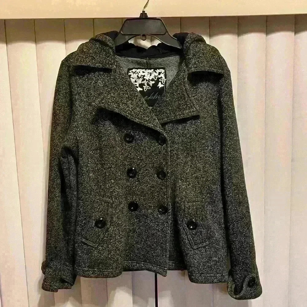 SEBBY Black/Charcoal Knit Jacket,Size Small good condition Worn few times